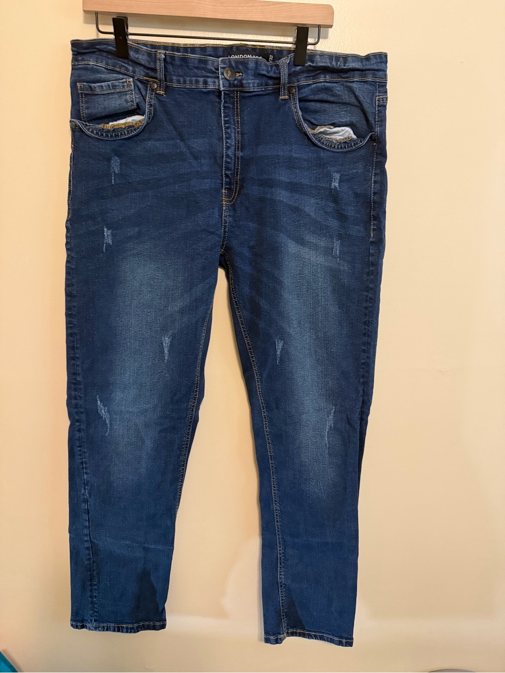London Fog Men’s Slim Dark Blue Stretch Jeans